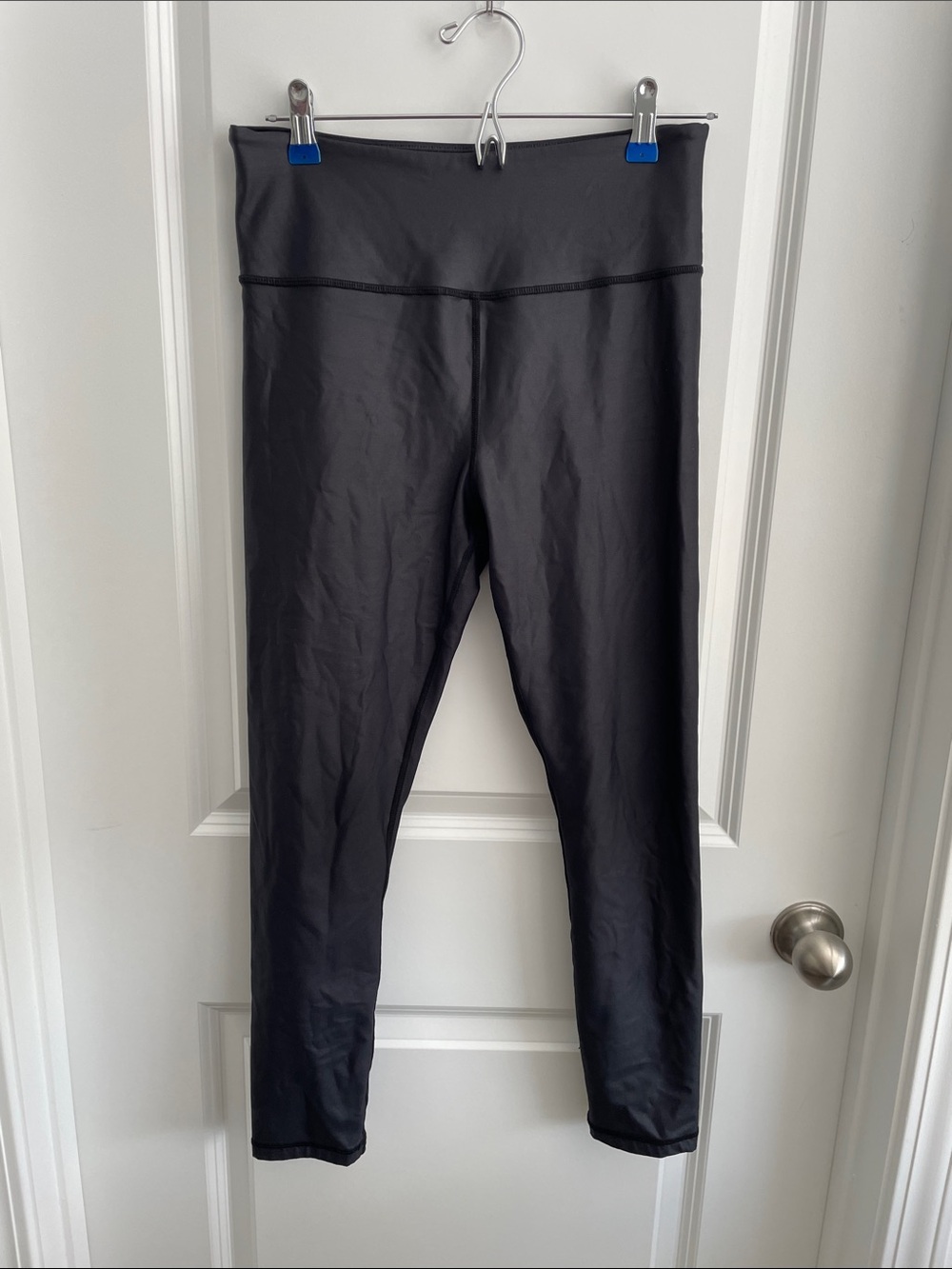 Zyia Black Metallic High-Waist Active Leggings